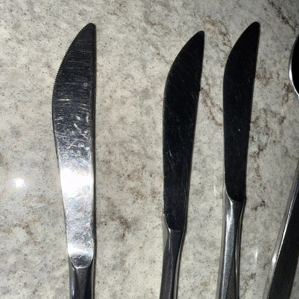 7 Vintage Ekco Eterna Corsair Custom Stainless Steel Flatware Silverware Japan